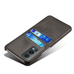 Dual Back Card Slots PU Leather + PC Combo Drop-Proof Hard Case for OnePlus Nord 2 5G