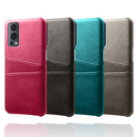 Dual Back Card Slots PU Leather + PC Combo Drop-Proof Hard Case for OnePlus Nord 2 5G