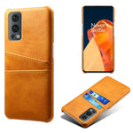 Dual Back Card Slots PU Leather + PC Combo Drop-Proof Hard Case for OnePlus Nord 2 5G