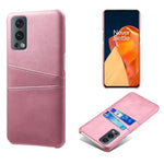 Dual Back Card Slots PU Leather + PC Combo Drop-Proof Hard Case for OnePlus Nord 2 5G