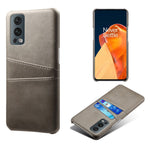 Dual Back Card Slots PU Leather + PC Combo Drop-Proof Hard Case for OnePlus Nord 2 5G
