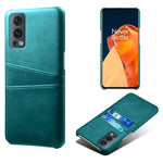 Dual Back Card Slots PU Leather + PC Combo Drop-Proof Hard Case for OnePlus Nord 2 5G