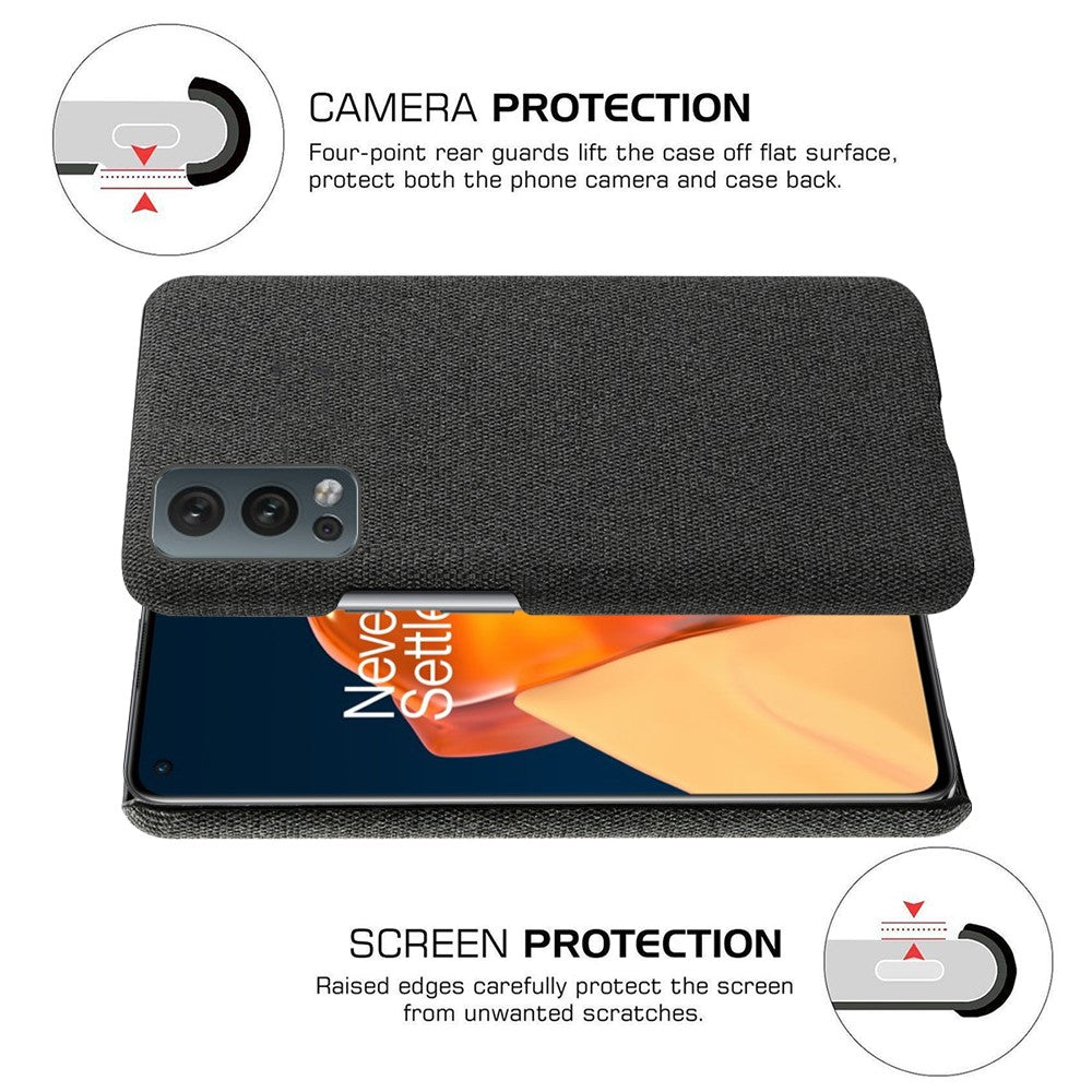 Solid Color Soft Premium Cloth Coated PC Phone Case for OnePlus Nord 2 5G