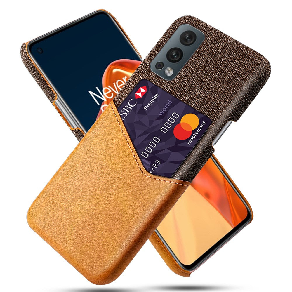 Bakre kortplatsdesign Heltäckande tygtexturerat hybridmobilskal för OnePlus Nord 2 5G