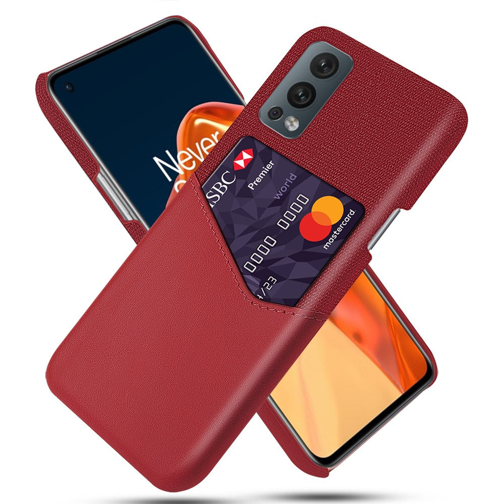 Bakre kortplatsdesign Heltäckande tygtexturerat hybridmobilskal för OnePlus Nord 2 5G