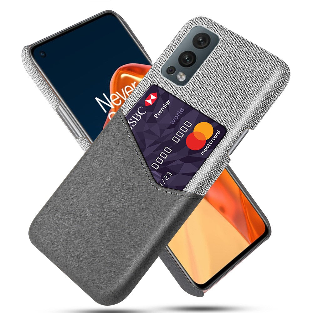 Bakre kortplatsdesign Heltäckande tygtexturerat hybridmobilskal för OnePlus Nord 2 5G
