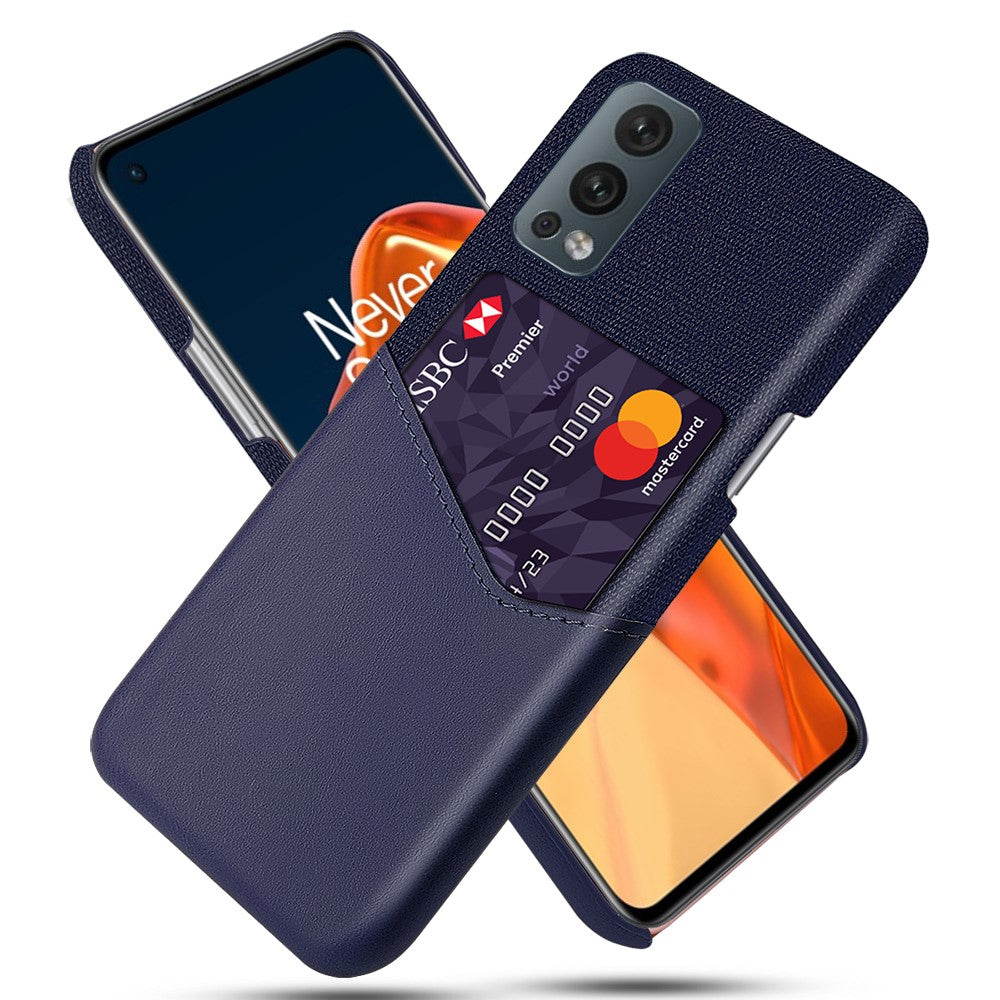 Bakre kortplatsdesign Heltäckande tygtexturerat hybridmobilskal för OnePlus Nord 2 5G