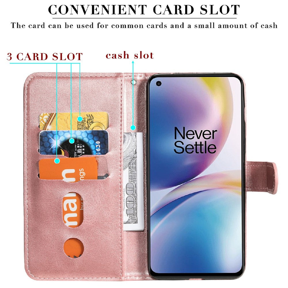 Fack med dragkedja, magnetiskt spänne, plånboksdesign, läderfodral för mobil, skal till OnePlus Nord 2 5G