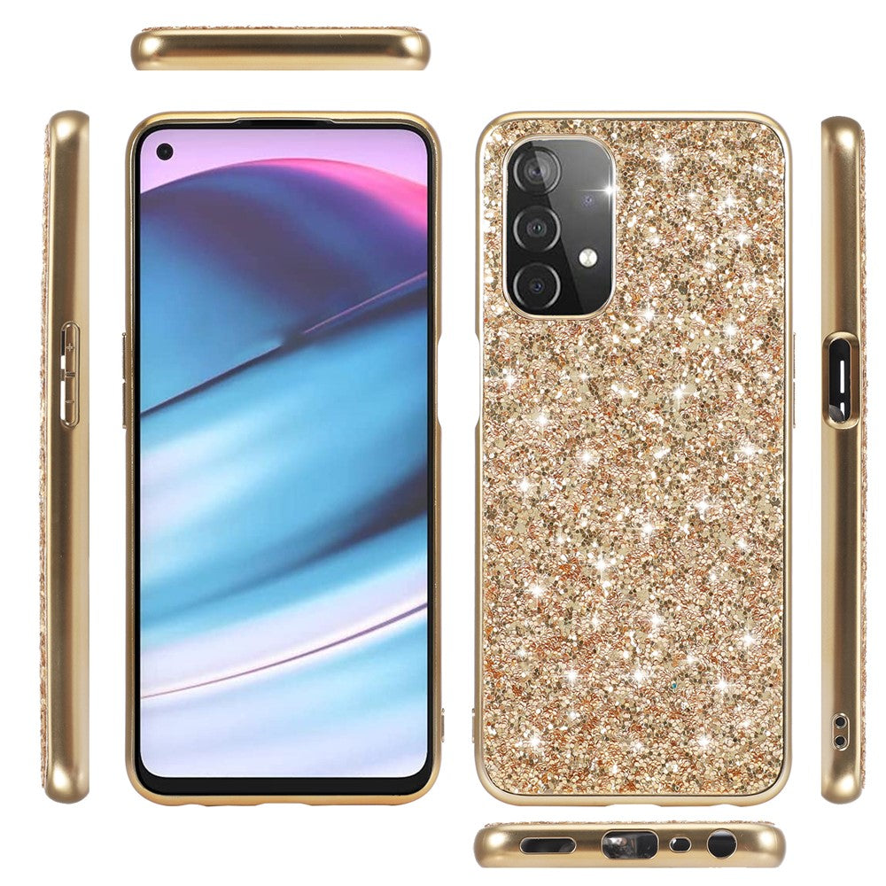 Glitter Bling TPU Galvaniserad Kant + Hård PC Baksida Stötsäkert mobilskal till OnePlus Nord N200 5G