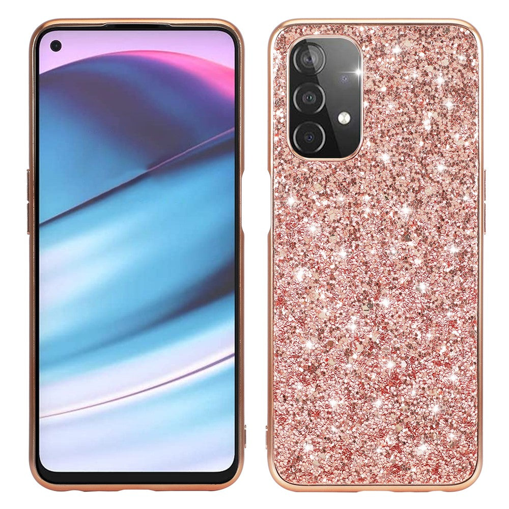 Glitter Bling TPU Galvaniserad Kant + Hård PC Baksida Stötsäkert mobilskal till OnePlus Nord N200 5G