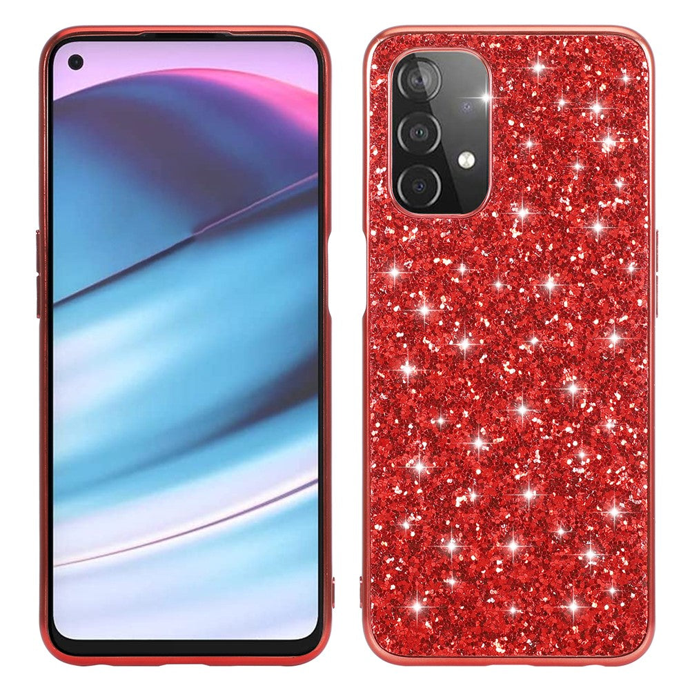 Glitter Bling TPU Galvaniserad Kant + Hård PC Baksida Stötsäkert mobilskal till OnePlus Nord N200 5G