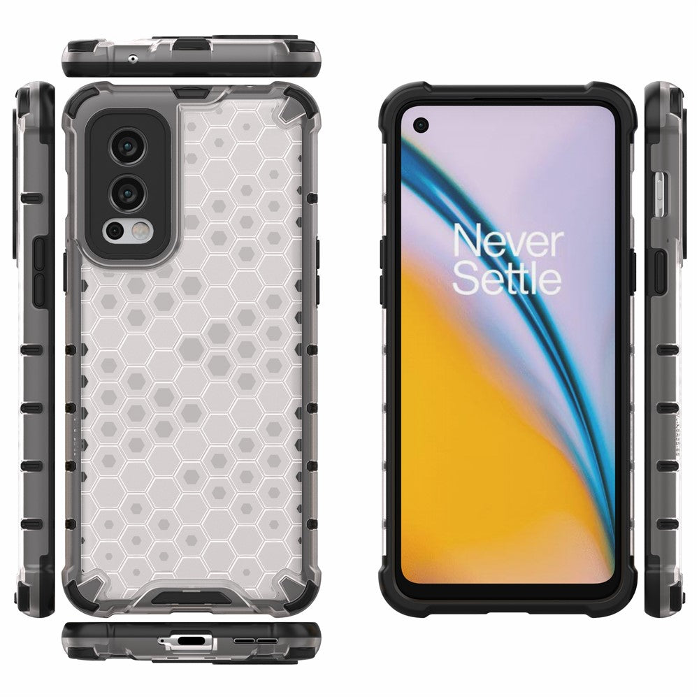 Honeycomb Pattern Shock-proof TPU + PC Hybrid Phone Back Case for OnePlus Nord 2 5G