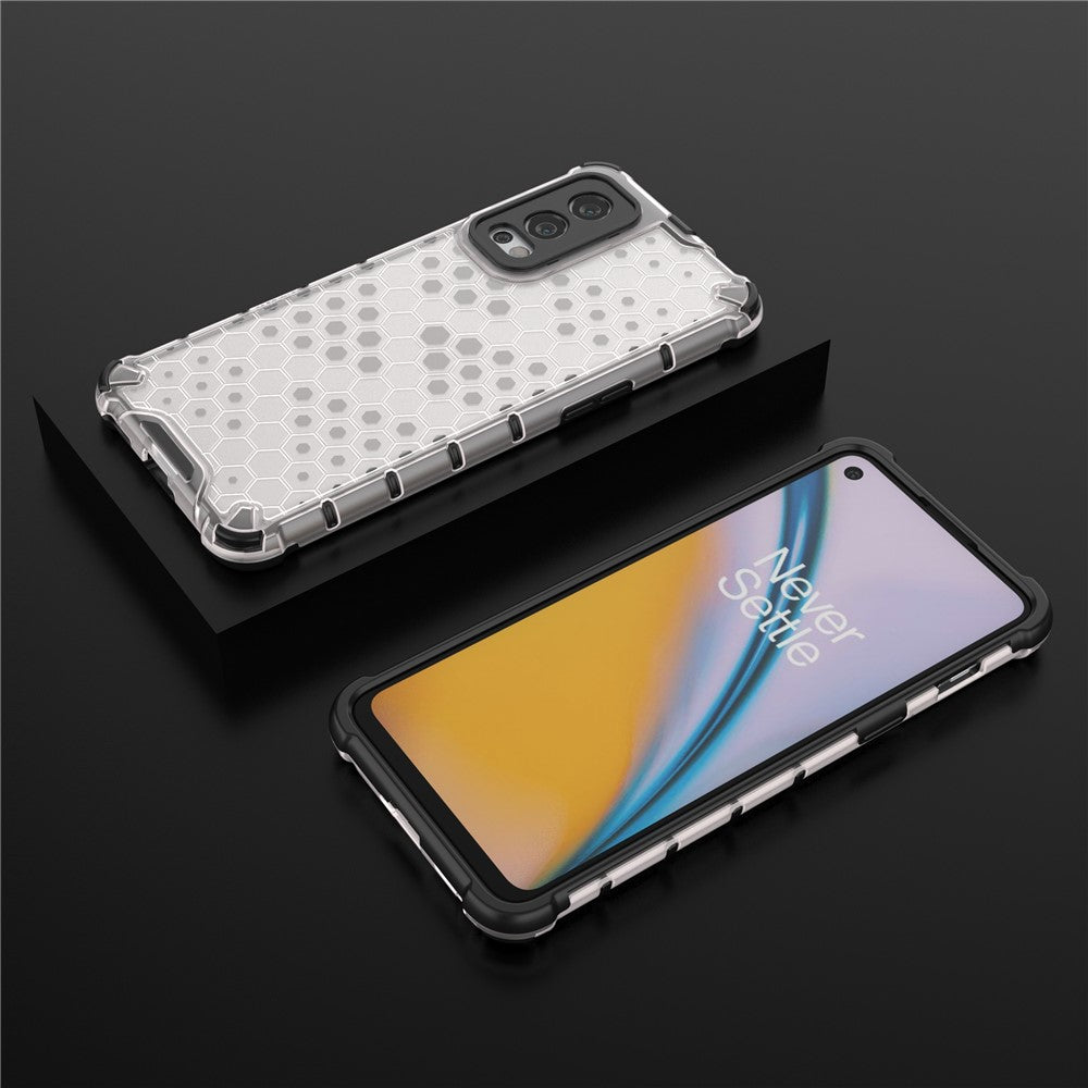 Honeycomb Pattern Shock-proof TPU + PC Hybrid Phone Back Case for OnePlus Nord 2 5G