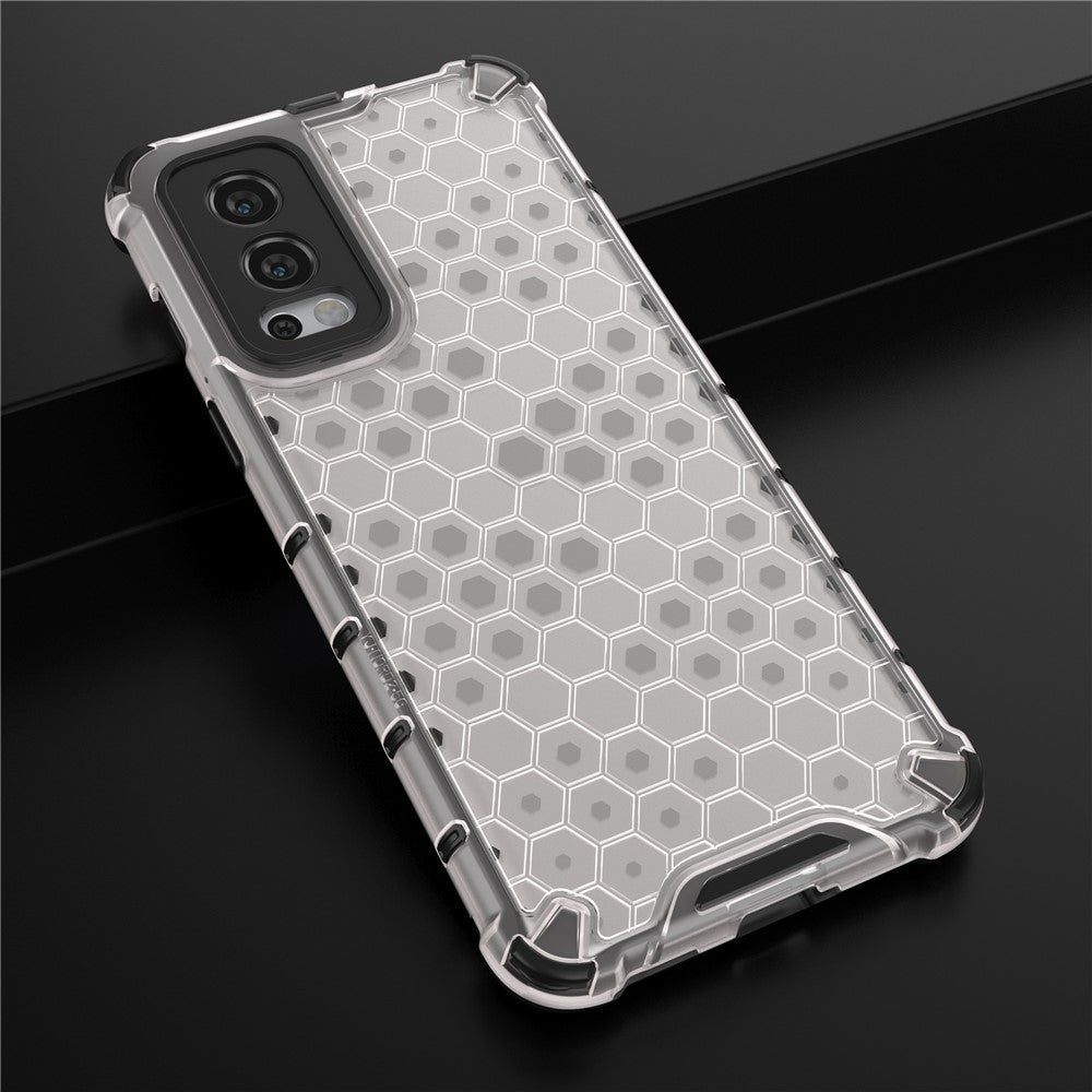 Honeycomb Pattern Shock-proof TPU + PC Hybrid Phone Back Case for OnePlus Nord 2 5G