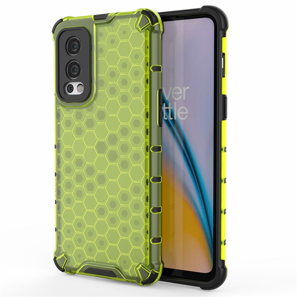 Honeycomb Pattern Shock-proof TPU + PC Hybrid Phone Back Case for OnePlus Nord 2 5G