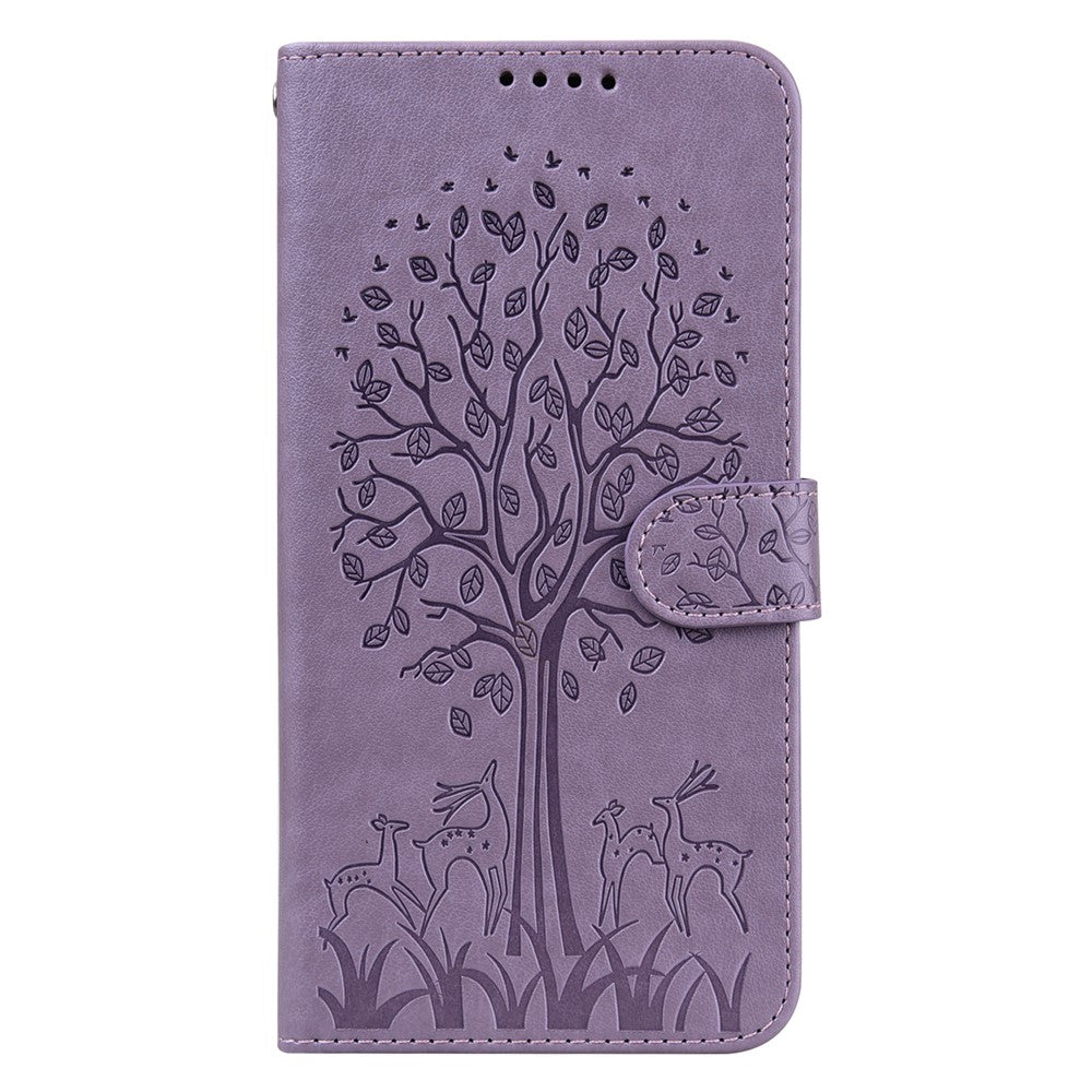 Imprinted Tree Deer Full Protection PU Leather Phone Stand Cover Wallet Case for OnePlus Nord CE 5G