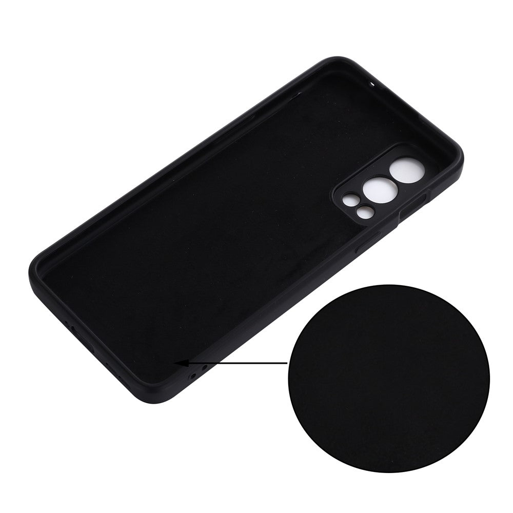 Microfiber Liner Liquid Silicone Case Cell Phone Back Cover with Handy Strap for OnePlus Nord 2 5G