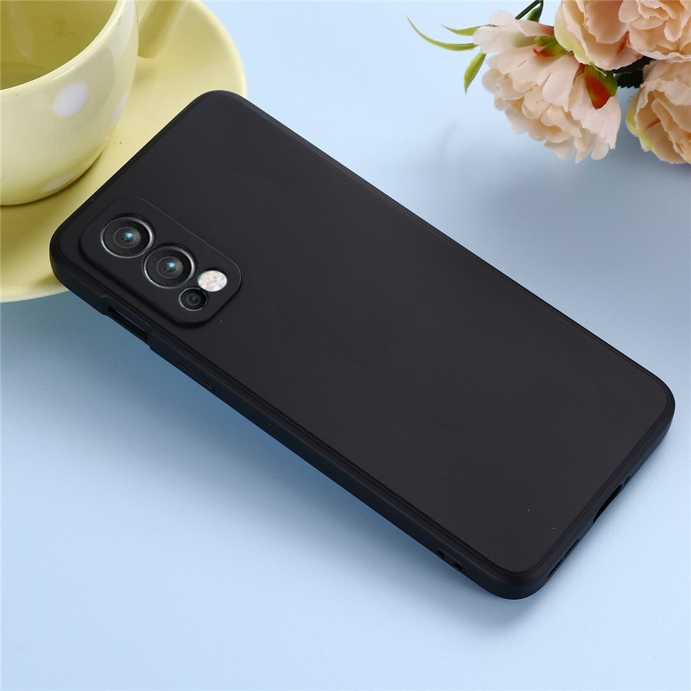 Microfiber Liner Liquid Silicone Case Cell Phone Back Cover with Handy Strap for OnePlus Nord 2 5G