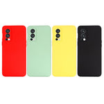 Microfiber Liner Liquid Silicone Case Cell Phone Back Cover with Handy Strap for OnePlus Nord 2 5G