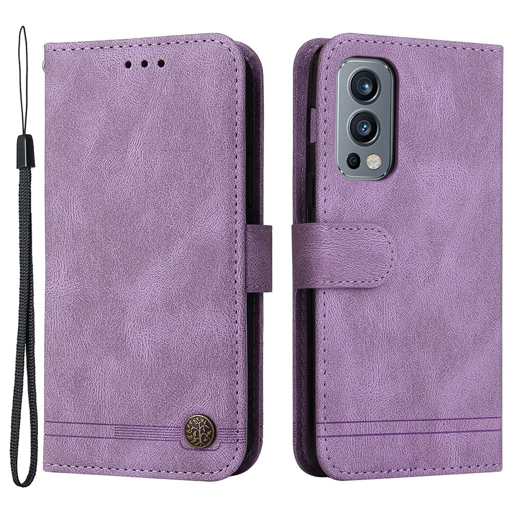 Til OnePlus Nord 2 5G Læderpung Etui "Skin Touch" Telefoncover Stativ med Rem
