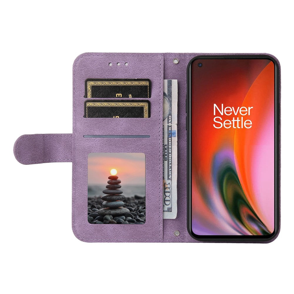 Til OnePlus Nord 2 5G Læderpung Etui "Skin Touch" Telefoncover Stativ med Rem
