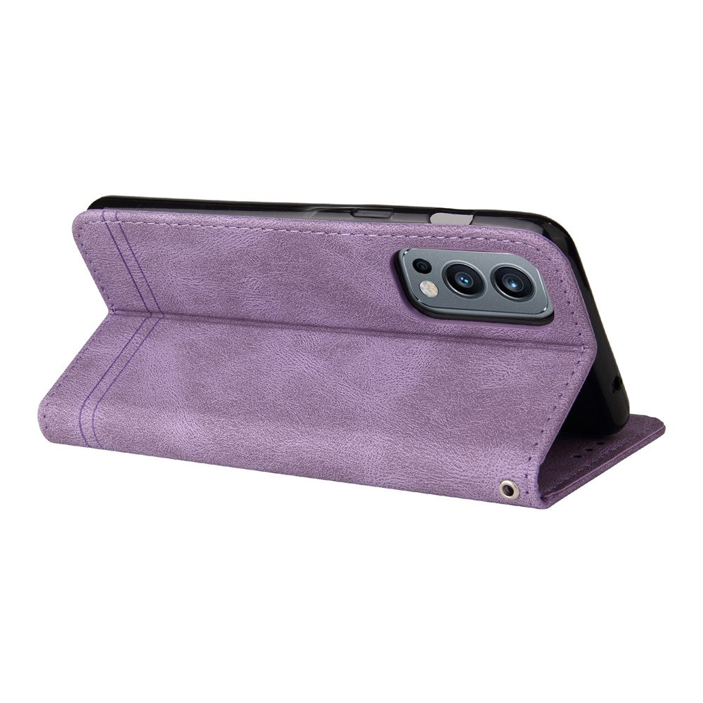 Til OnePlus Nord 2 5G Læderpung Etui "Skin Touch" Telefoncover Stativ med Rem