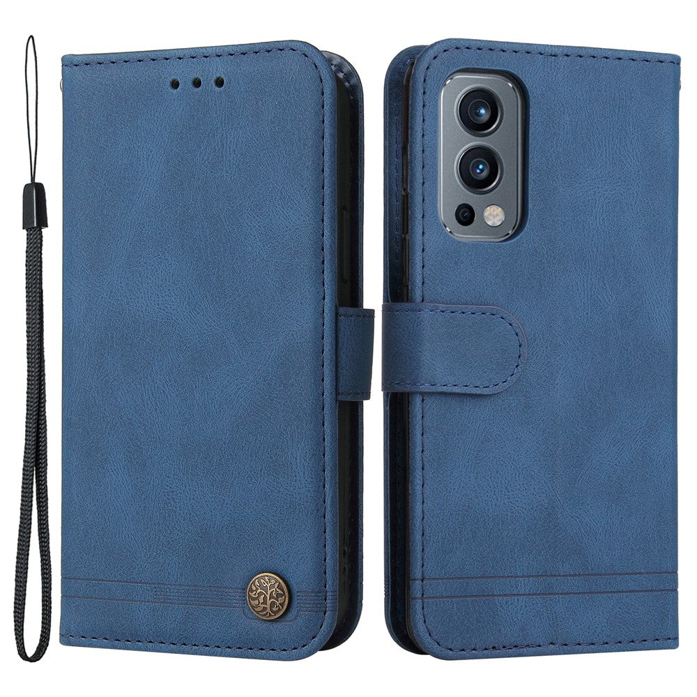 Til OnePlus Nord 2 5G Læderpung Etui "Skin Touch" Telefoncover Stativ med Rem