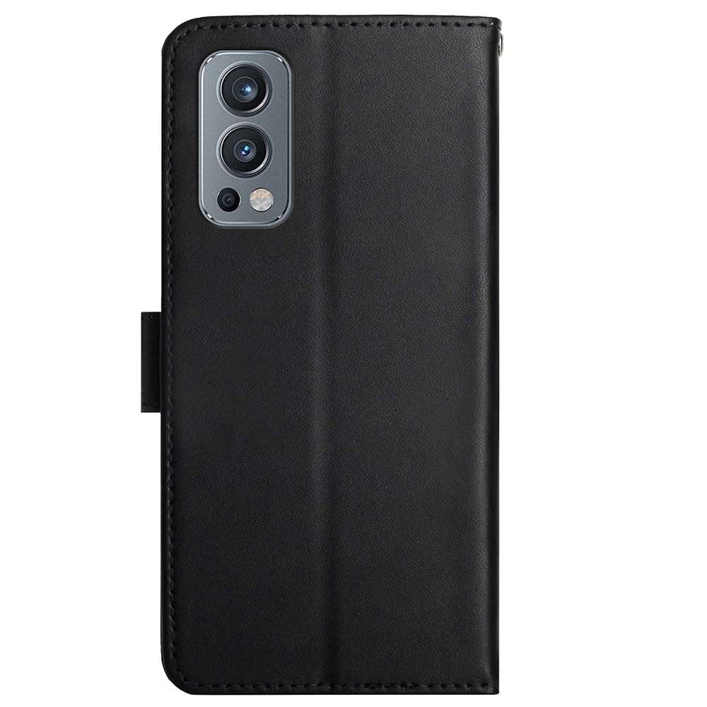 Nappa Texture Cellphone Protector Genuine Leather Outer Cover + Soft TPU Inner Shell Solid Color Stand Wallet Case for OnePlus Nord 2 5G