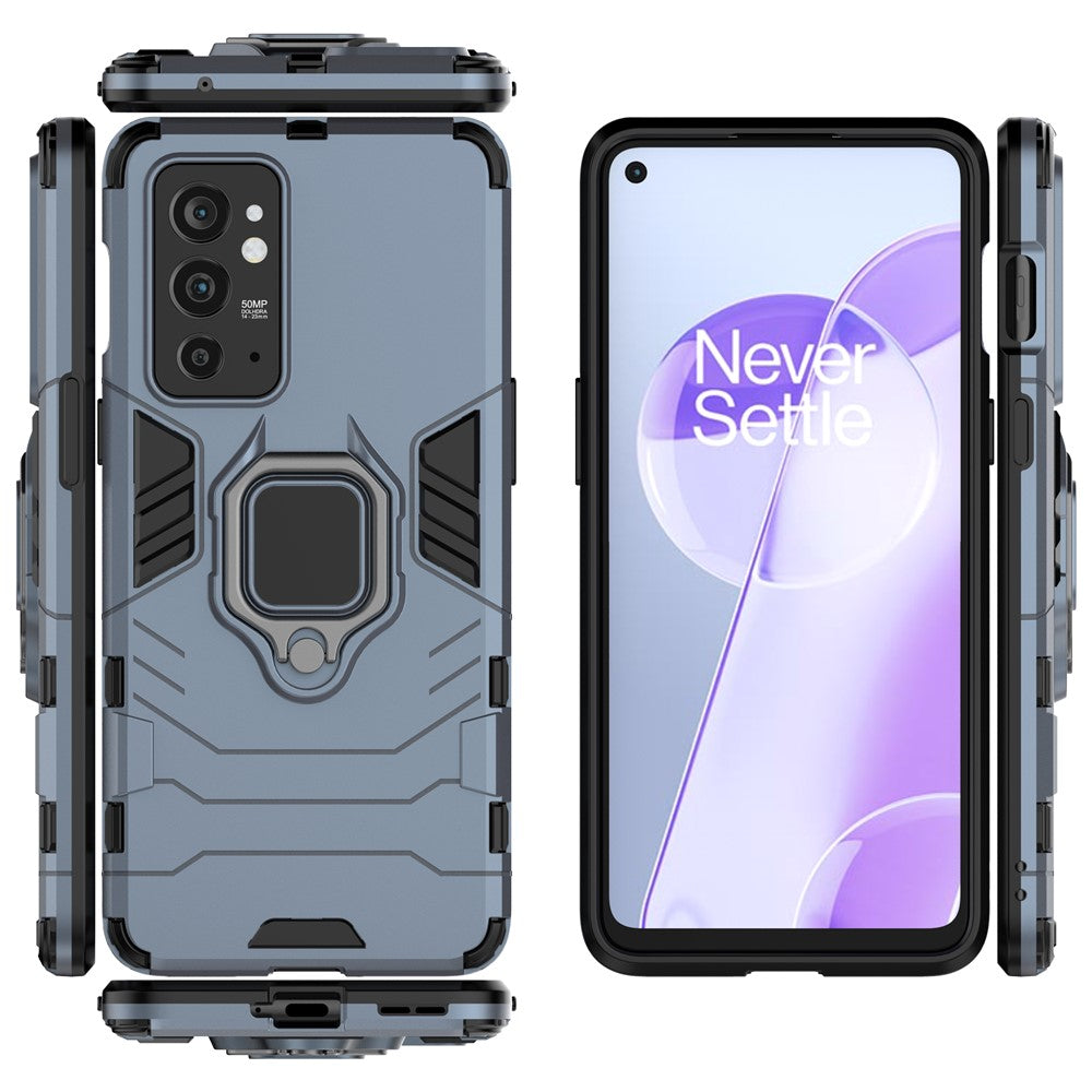 Hybridskyddsskal i TPU + hårt PC med metallstativ för OnePlus 9RT 5G