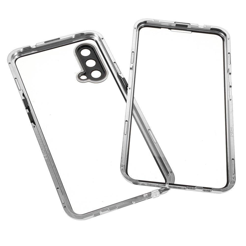 Double Side Tempered Glass Phone Case + Metal Frame with Lock Ultra Clear Cover for OnePlus Nord CE 5G