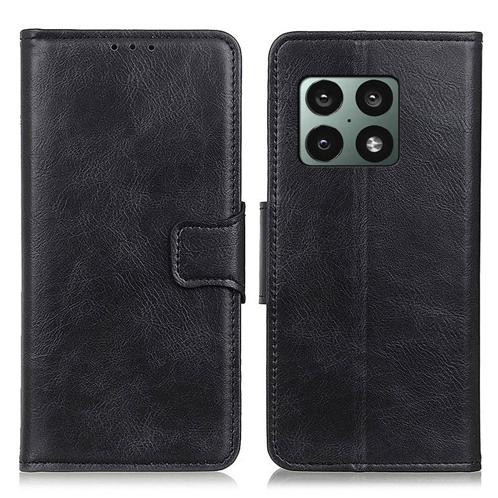 Crazy Horse Texture Phone Case Plånboksfodral med stativdesign i PU-läder, magnetiskt spänne, mobilskydd för OnePlus 10 Pro 5G