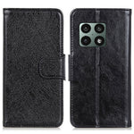Nappatextur Stoppskyddande Delat Läderfodral + TPU mobilstativ Plånboksfodral för OnePlus 10 Pro 5G