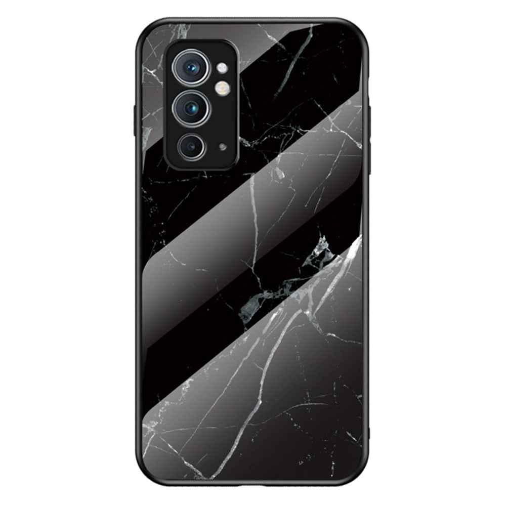Hårt härdat glasbaksida med marmormönster i TPU-material, stötsäkert skal för OnePlus 9RT 5G