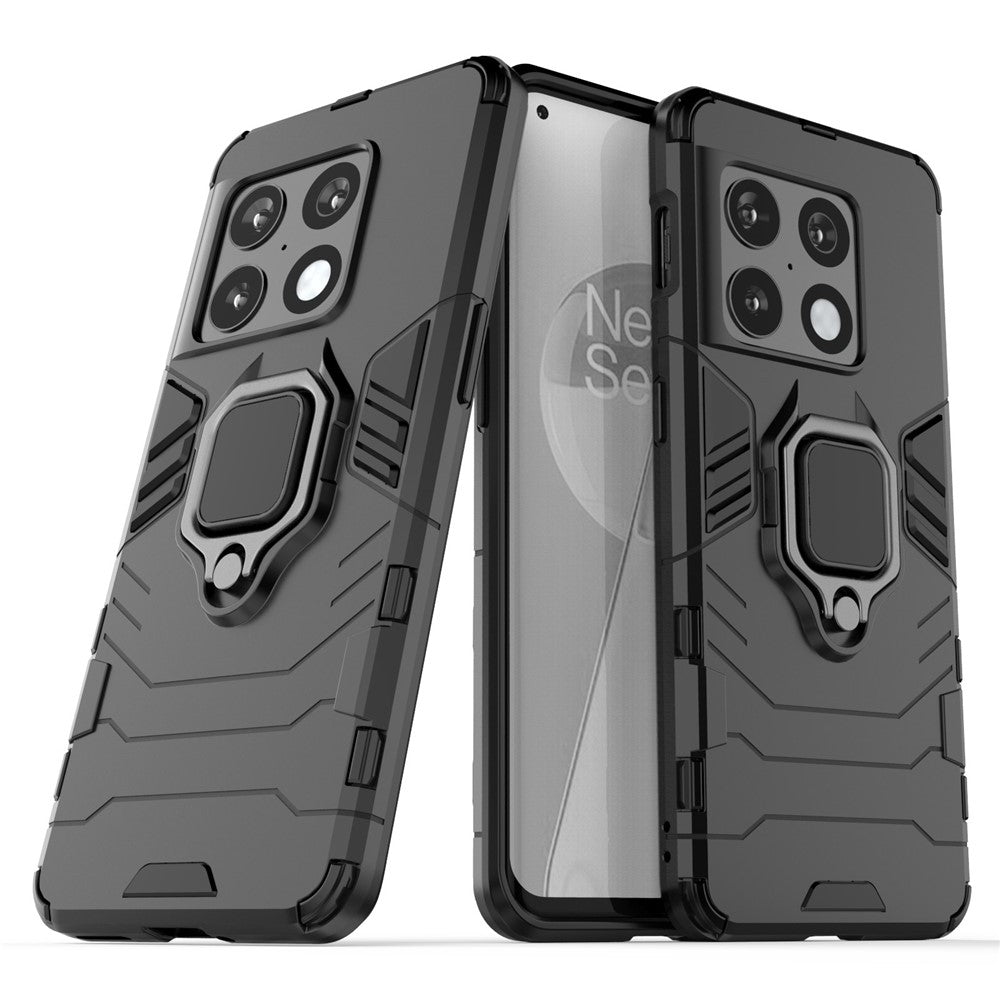 Dual-Layer Soft Flexible TPU Hard PC Anti-Slip Protective Phone Case with Kickstand for OnePlus 10 Pro 5G