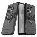 Dubbelskiktat mjukt och flexibelt TPU-skal i hårt PC, halkfritt, skyddande mobilskal med stativ för OnePlus 10 Pro 5G