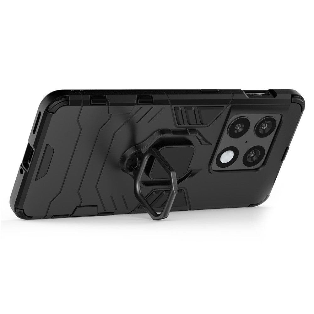 Dual-Layer Soft Flexible TPU Hard PC Anti-Slip Protective Phone Case with Kickstand for OnePlus 10 Pro 5G