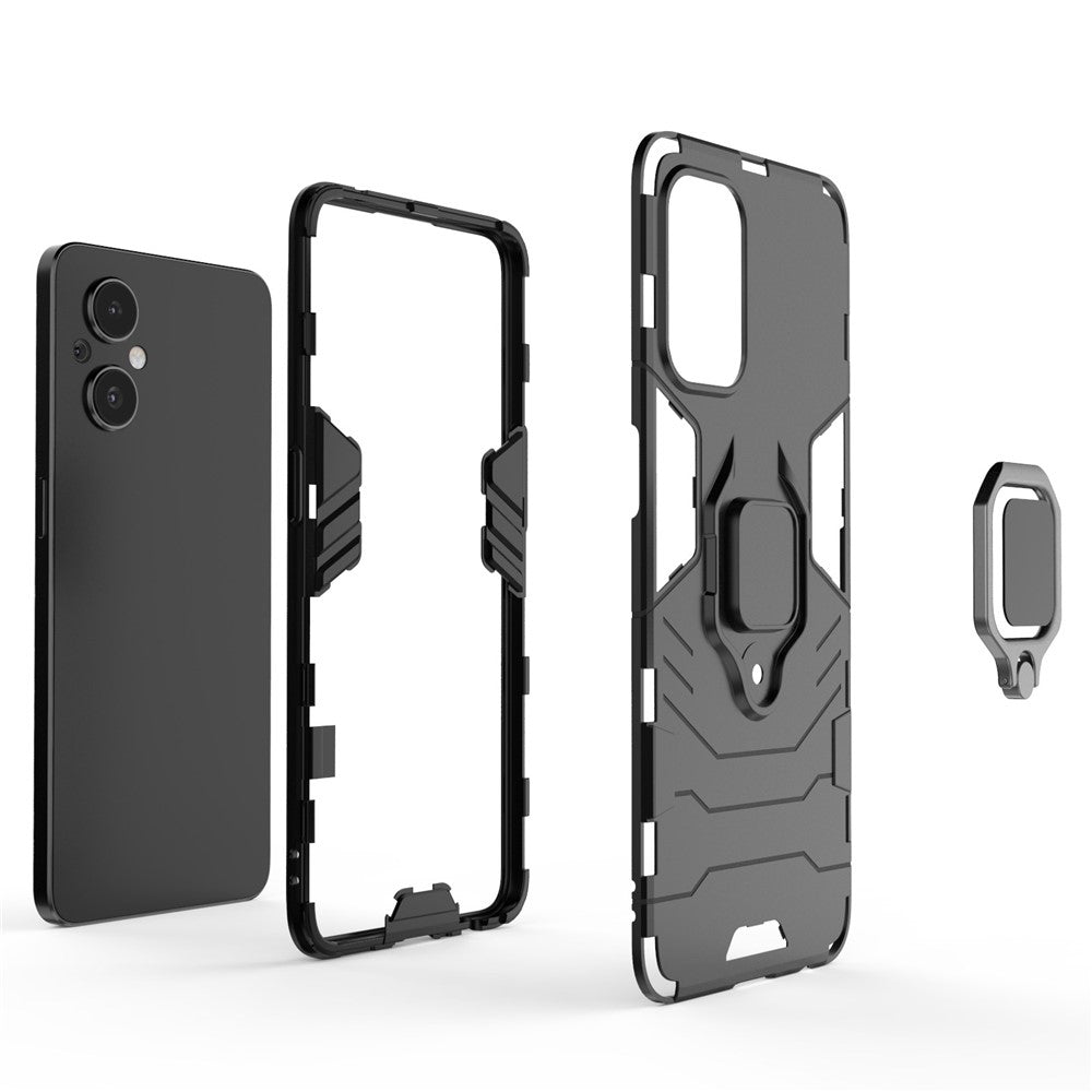 Ring Kickstand Fall Protection PC + TPU Phone Case Protective Cover for OnePlus Nord N20 5G / Reno8 Lite 5G