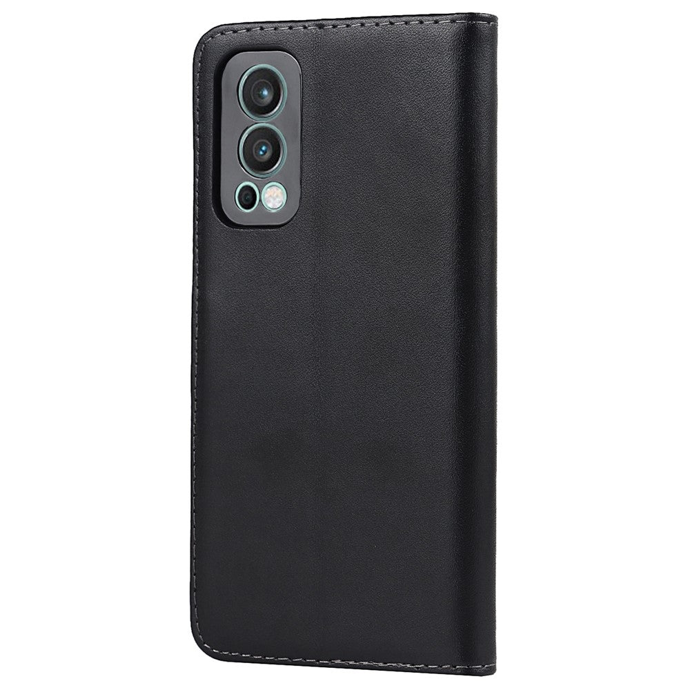 Dual-Sided Magnetic Clasp Split Leather Wallet Stand Function Phone Case Protective Cover for OnePlus Nord 2 5G