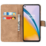 Dual-Sided Magnetic Clasp Split Leather Wallet Stand Function Phone Case Protective Cover for OnePlus Nord 2 5G