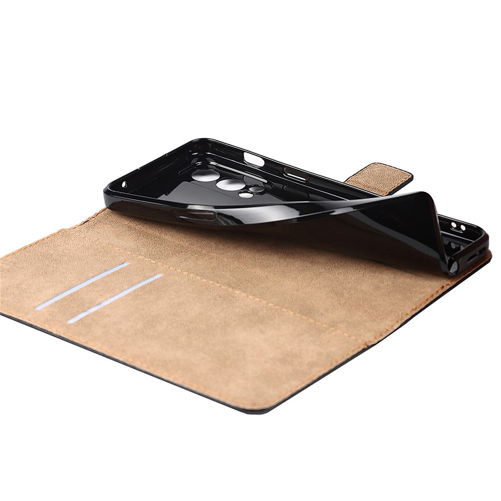 Dual-Sided Magnetic Clasp Split Leather Wallet Stand Function Phone Case Protective Cover for OnePlus Nord 2 5G