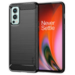 MOFI Carbon Fiber Texture Brushed Surface Well-protected Slim TPU Phone Case Shell for OnePlus Nord 2 5G