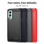 MOFI Carbon Fiber Texture Brushed Surface Well-protected Slim TPU Phone Case Shell for OnePlus Nord 2 5G