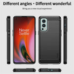 MOFI Carbon Fiber Texture Brushed Surface Well-protected Slim TPU Phone Case Shell for OnePlus Nord 2 5G