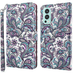 3D Pattern Printing Scratch-resistant Phone Cover PU Leather Wallet Stand Phone Case with Strap for OnePlus Nord 2 5G