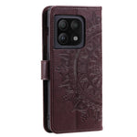 Imprinted Mandala Flower Stand Wallet Leather Cover PU Leather Full Protection Phone Case with Strap for OnePlus 10 Pro 5G