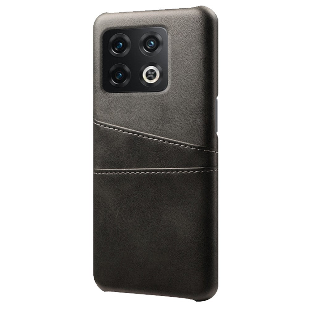 For OnePlus 10 Pro 5G PU Leather Coated Hard PC Double Protection Cover Anti-scratch Card Holder Design Cell Phone Case