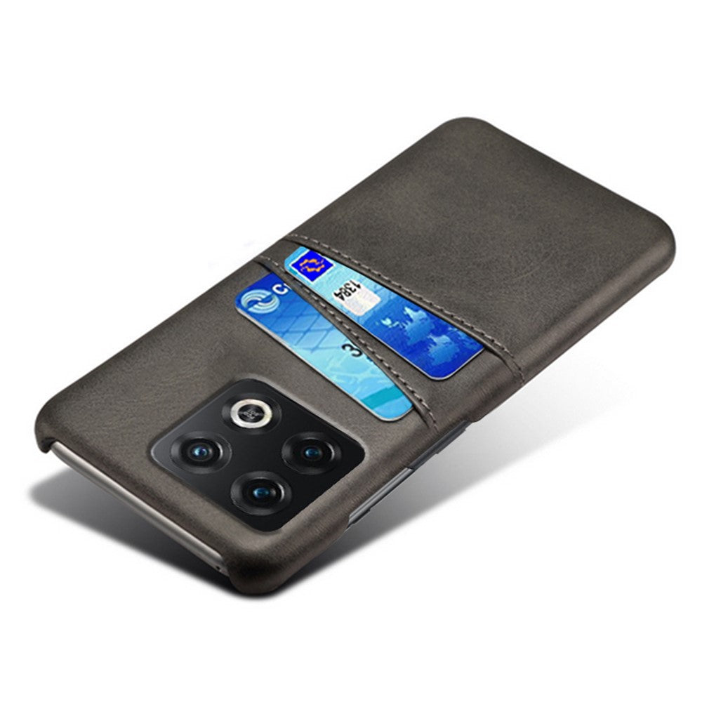 For OnePlus 10 Pro 5G PU Leather Coated Hard PC Double Protection Cover Anti-scratch Card Holder Design Cell Phone Case