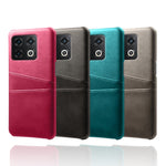 For OnePlus 10 Pro 5G PU Leather Coated Hard PC Double Protection Cover Anti-scratch Card Holder Design Cell Phone Case