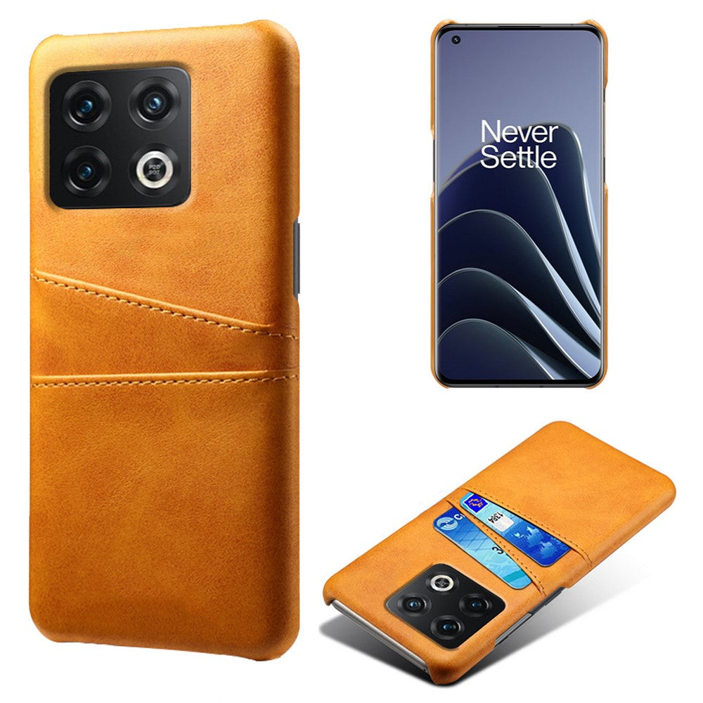 For OnePlus 10 Pro 5G PU Leather Coated Hard PC Double Protection Cover Anti-scratch Card Holder Design Cell Phone Case