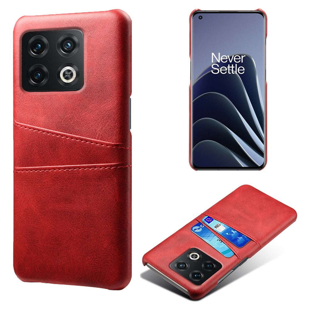 For OnePlus 10 Pro 5G PU Leather Coated Hard PC Double Protection Cover Anti-scratch Card Holder Design Cell Phone Case